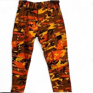 Rothco Adjust BDU Pants Men Med 31-35” waist Orange Camo Cargo Military Tactical